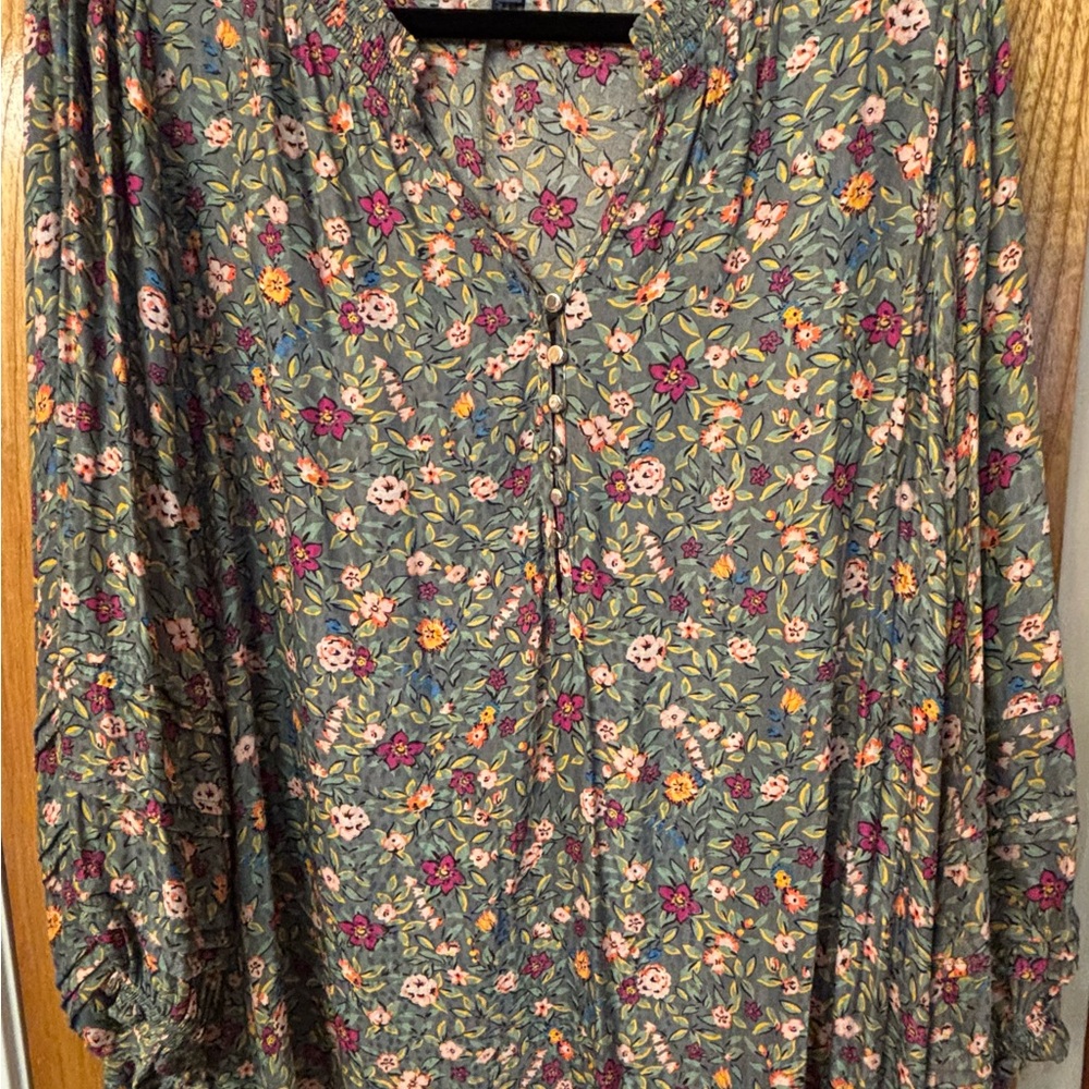 Floral Print Women's Top - Multicolor